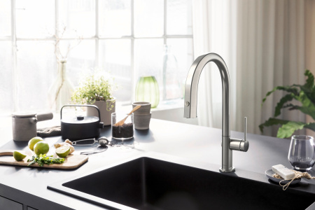 Смеситель для кухни с подключением к фильтру Hansgrohe Aqittura M91 FilterSystem 76803800 нержавеющая сталь