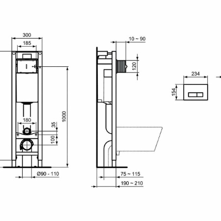 Комплект унитаза с инсталляцией Ideal Standard W440101