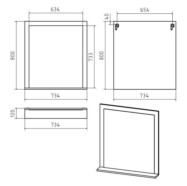 Зеркало (74х80) Misty Сахара 75 П-Сах02075-011