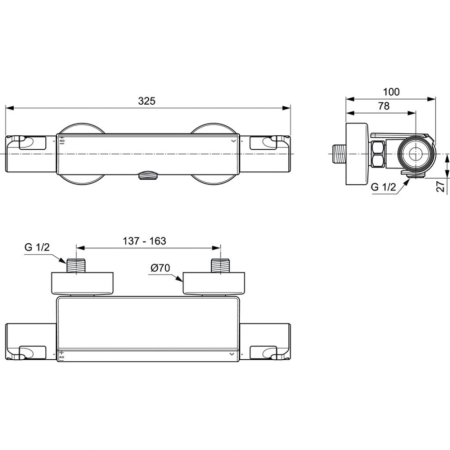 Термостат для душа с полочкой Ideal Standard Ceratherm T50 A7695AA