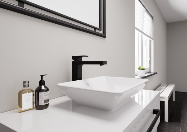 Смеситель для раковины с донным клапаном Hansgrohe Vernis Shape 71562670 черный матовый