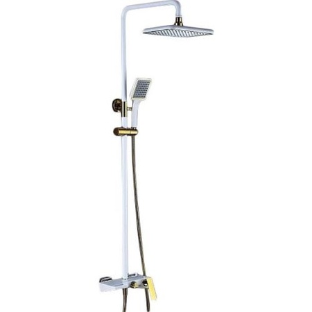 Душевой гарнитур (белый/золото) Bronze de Luxe QUADRO (LT919W)
