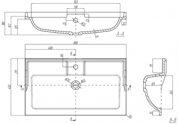 Тумба с раковиной Акватон Фабиа 80 Н 1A177901FBAB0