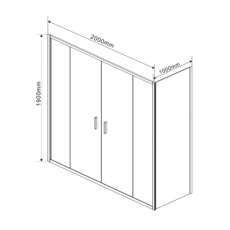 Душевой уголок Vincea  Garda VSR-1G21020CL (200х100)  хром, стекло прозрачное