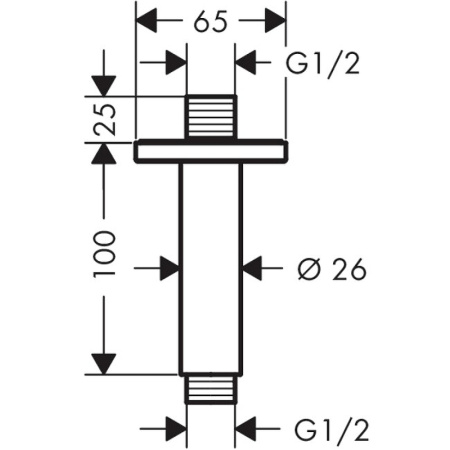 Кронштейн для верхнего душа Hansgrohe Vernis Shape 26406000