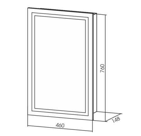 Зеркало-шкаф (46х76) Silver Mirrors Hamburg-BLACK LED-00002669