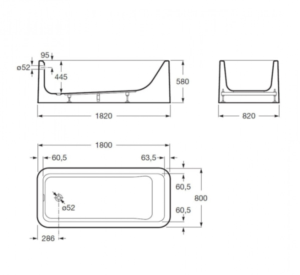 Акриловая ванна Roca Element 248158001