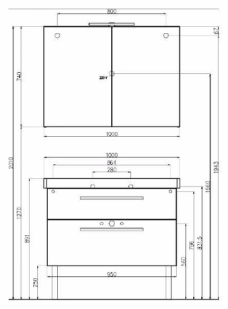 Тумба под раковину Villeroy&Boch 95 2day2 A99500WB