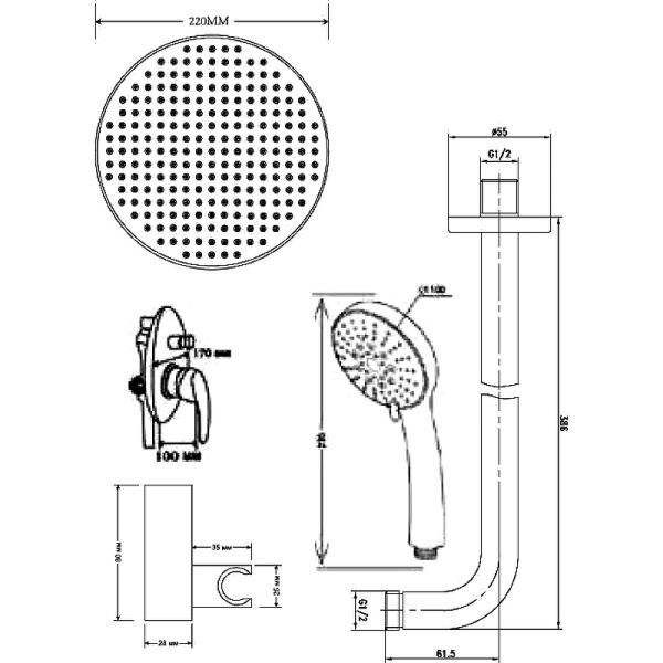 Душевая система скрытого монтажа Esko Set_6in1