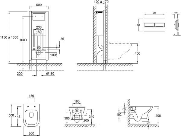 Комплект унитаза с инсталляцией Jacob Delafon Vox E21744RU-00