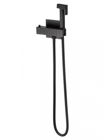 Смеситель с гигиеническим душем и термостатом встраиваемый WONZON & WOGHAND, черный матовый WW-88819903-MB