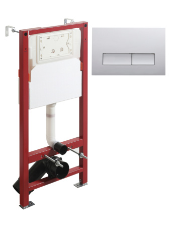 Инсталляция для подвесного унитаза Agger ACC500+APB0200 клавиша смыва хром глянец