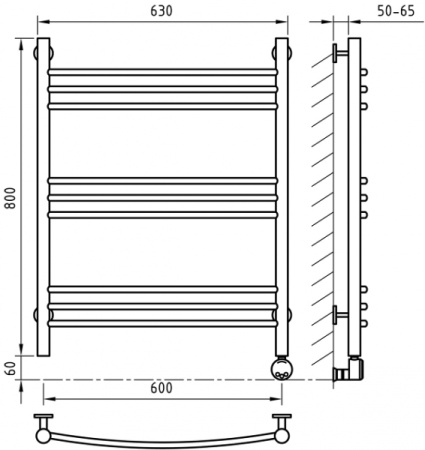 Полотенцесушитель ArtofSpace CLASSICAL WACL600800BRONZE