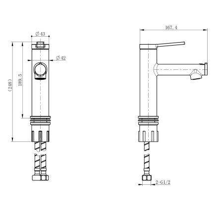 Смеситель для раковины с функцией полоскания WONZON & WOGHAND, хром WW-H1017-CR