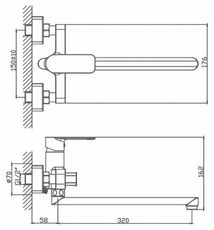 Смеситель для ванны Haiba HB22617