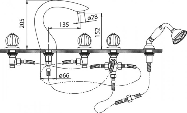 Смеситель для ванны Cezares Royal Palace ROYAL PALACE BVD-02