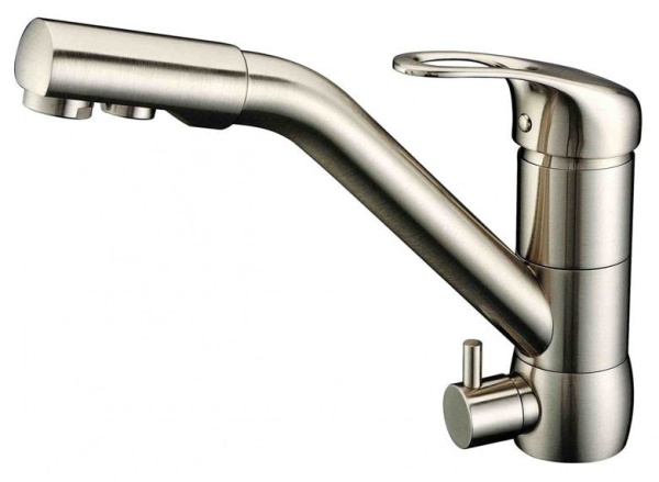 Смеситель для кухни с подключением к фильтру Zorg ZR 400 KF-12 NICKEL Смеситель для кухни с подключением к фильтру Zorg ZR 400 KF-12 NICKEL