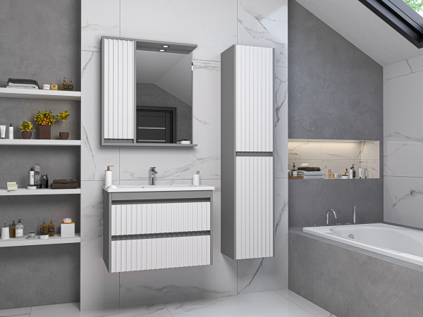 Зеркальный шкаф (88х80) Brevita Balaton 90 левый  BAL-04090-01-01Л