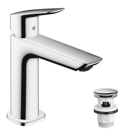 Смеситель для раковины с донным клапаном Push-Open Hansgrohe Logis Fine 71252000 хром