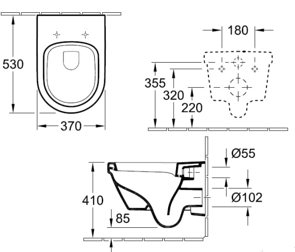 Подвесной унитаз с сидением soft close Villeroy & Boch Omnia Architectura 5684H101