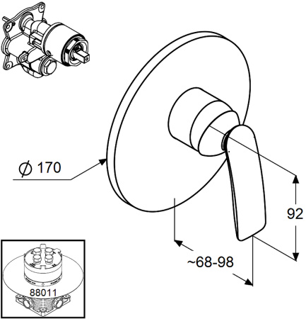 Встраиваемый смеситель для душа Kludi Balance 526558775