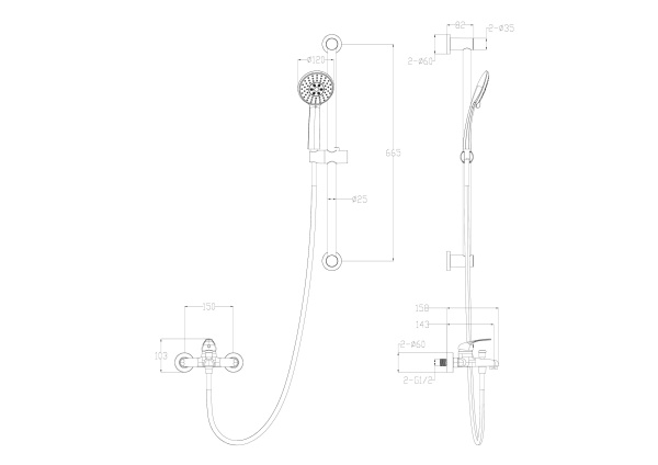 Смеситель для ванны с душевым гарнитуром WONZON & WOGHAND, хром WW-4560-CR Смеситель для ванны с душевым гарнитуром WONZON & WOGHAND, хром WW-4560-CR
