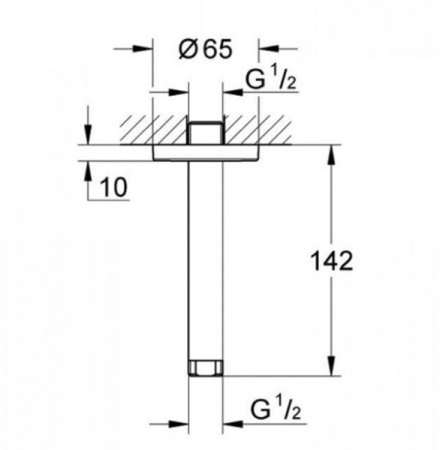 Потолочный душевой кронштейн GROHE Rainshower 28724AL0