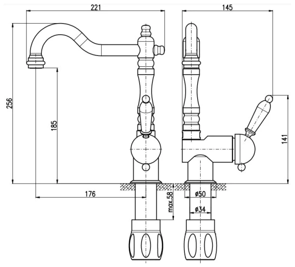 Смеситель для биде Rav Slezak Labe L508.5/9SM Смеситель для биде Rav Slezak Labe L508.5/9SM