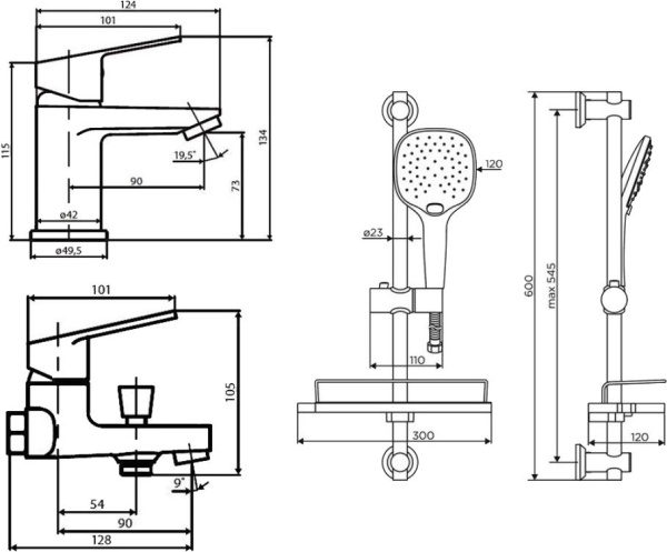 Душевой набор 3 в 1 Dorff Prime D4085000