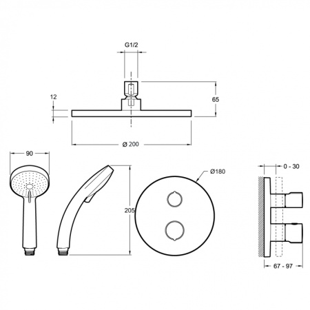Душевой комплект Jacob Delafon Modulo E30758-CP