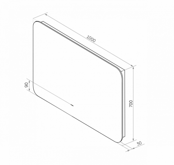 Зеркало с теплой подсветкой Art&Max Ravenna AM-Rav-1000-700-DS-C