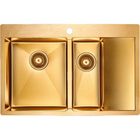 Кухонная мойка Paulmark  Liga PM227851-BGL брашированное золото левая
