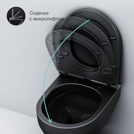 Подвесной унитаз безободковый с сиденьем микролифт Am.Pm Spirit V2.0 C701700MBSC