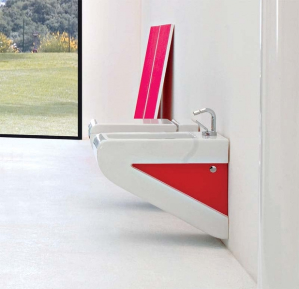 Унитаз подвесной ArtCeram La Fontana S03V 01.51 (LFV001 01;51) боковинки красные без сиденья