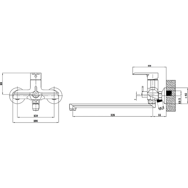 Смеситель для ванны и душа ESKO SORRENTO (SR 31)