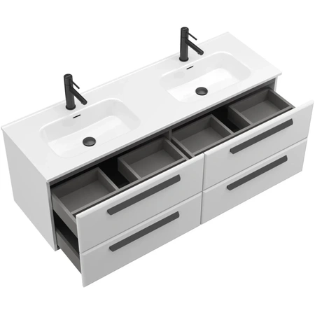 Тумба под раковину Cezares ECO-CER-N-1400-4C-SO-2-BL Bianco Lucido без ручек