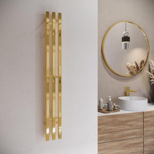 Электрический полотенцесушитель (120х20) Terminus TRES 4670078566393 золото