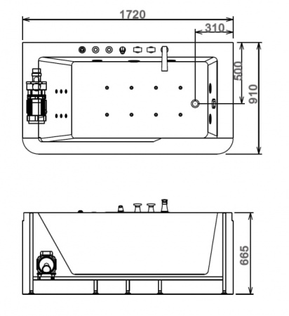 Гидромассажная ванна Gemy G9225 K