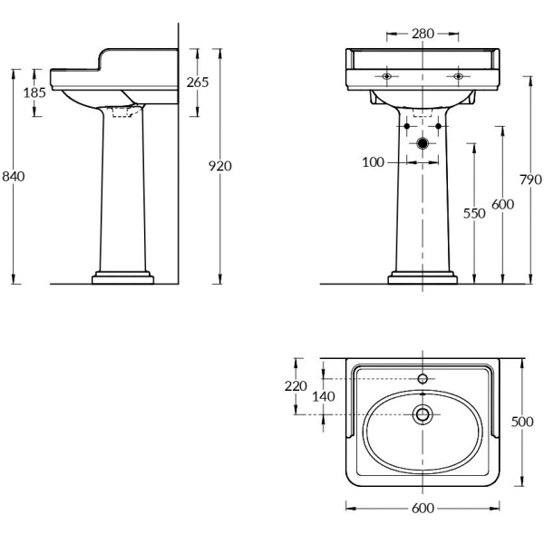 Раковина подвесная (61х50) Kerama Marazzi Pompei PO.wb.60