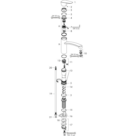 Смеситель для кухни одгорычажный Hansgrohe Logis M31 71833000 хром