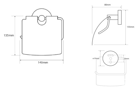 Держатель туалетной бумаги с крышкой Bemeta Omega 104112012