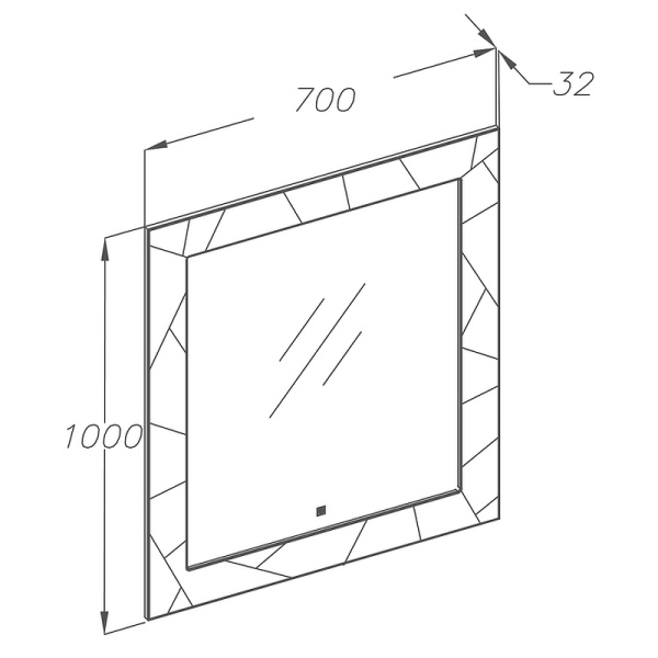 Зеркало Opadiris Луиджи 70 00-00006553  серый матовый