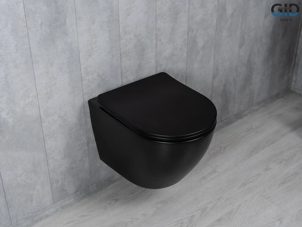 Подвесной унитаз безободковый Gid Tr2122TF-Bm черный матовый