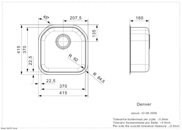 Мойка кухонная Reginox Denver L LUX, нержавеющая сталь 38285