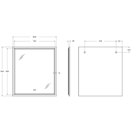 Зеркало с подогревом (80х90) Cezares CZR-SPC-INT-800-900-LED-TCH-WARM-TIT