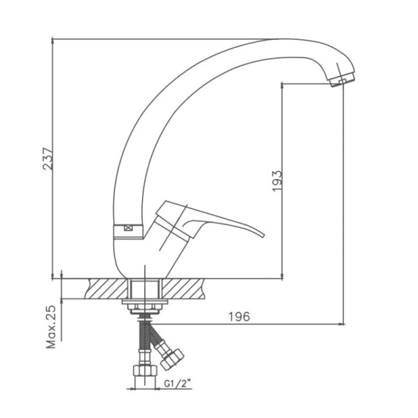 Смеситель для кухни Cron CN4113-2 Смеситель для кухни Cron CN4113-2