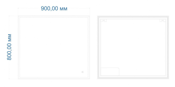 Зеркало с подсветкой и часами Art&Max Catania AM-Cat-900-800-DS-F