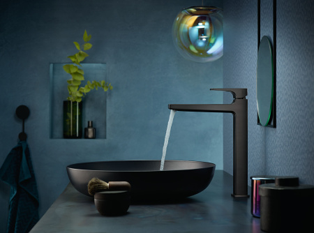 Смеситель для раковины с донным клапаном Push-Open Hansgrohe Metropol 32512340 шлифованный черный хром