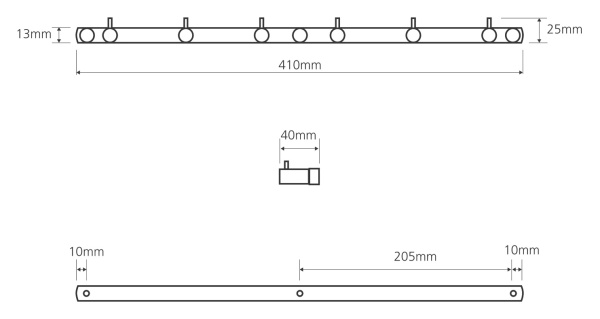 Планка с 6-ю крючками Bemeta Omega 104606112
