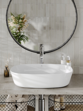 Раковина накладная (50х38) Orange  B08-500W белый глянец